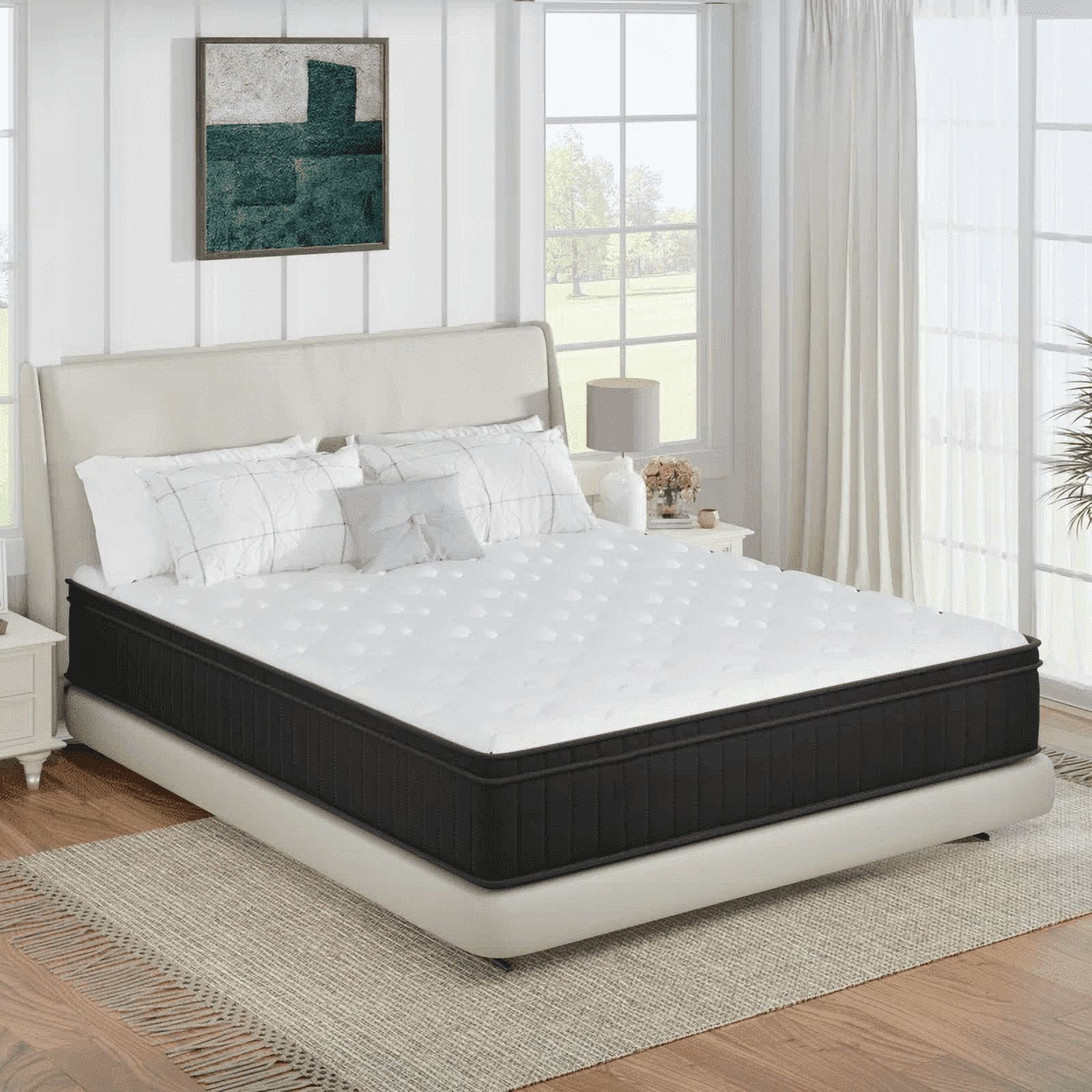 Full Size 12 Inch Medium Firm Hybrid Mattress with Cooling Gel Memory Foam, CertiPUR-US Certified Mattress in a Box Pressure Relief Removable Cover No Fiberglass (Full, 12 in)