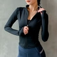 thumbnail image 4 of Chaqueta deportiva para mujer, abrigo de Yoga con cremallera, ropa de secado rápido, chaqueta deportiva, sudaderas con capucha para correr, ropa deportiva con agujero para el pulgar, Top de entrenamie, 4 of 5
