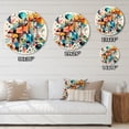 thumbnail image 4 of Designart "Geometry in Balance Blue and Orange I" Modern Geometric Metal Round Wall Art Prints, 4 of 5