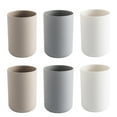 thumbnail image 1 of FRCOLOR Tooth Cup 6Pcs Bathroom Toothbrush Cup Solid Color Tooth Cup Couples Simple Tooth Brushing Cups for Bathroom White Grey Coffee for Each 2Pcs,4.06"X2.83"X2.83", 1 of 4