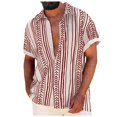 thumbnail image 1 of toraway Vêtements d'Été Protecteur de Poche Transparent pour Hommes Chemise Homme Manches Courtes Mode Rayée Imprimée Chemise Multicolore Rayée Non Positionnée TTTG, 1 of 4