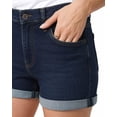 thumbnail image 3 of NY Threads Jean Shorts for Women Mid Rise Denim Shorts with Folded Hem, 33, Dark Blue, 3 of 7