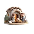 thumbnail image 2 of Adornos de plástico, escena de nacimiento de personajes en 2D, para sala de estar, dormitorio, artesanías decorativas, letreros giratorios de acrílico, adornos de Pascua, decoración del hogar, regalos, 2 of 7