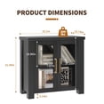 thumbnail image 5 of Sideboard Buffet Cabinet  with 2 Glass Doors,31.5” Wooden Accent Cabinet with Stylish Handles,Modern Storage Cabinets for Living Room, Entryway, Dining Room, Coffee Bar, 5 of 7