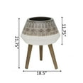 thumbnail image 3 of Mid-Century 18 In. Fiberglass Pot With Wood Stand Planter, 3 of 3