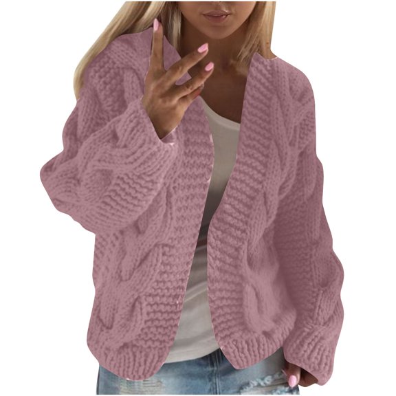 Tumotour Knit Cardigan for Women's Long Sleeve Open Front Outerwear Coats Fall Sweaters Outfits