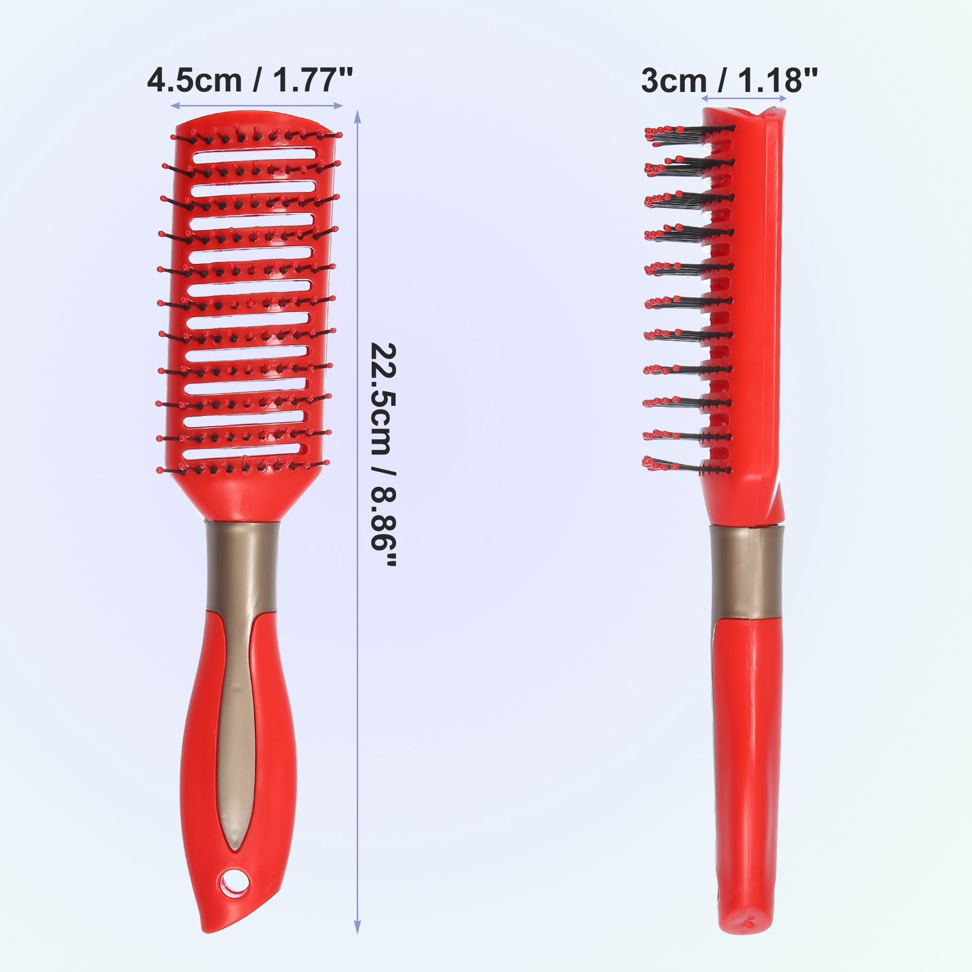 Unique Bargains 1Pc Vent Hair Brush Detangling Brush for Women Men Red