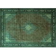 thumbnail image 1 of Ahgly Company Machine Washable Indoor Rectangle Medallion Turquoise Blue Traditional Area Rugs, 2' x 5', 1 of 4