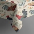 thumbnail image 5 of Beige Chicken Floral Pattern Square Tablecloth,Waterproof Square Table Cover,Wipeable Spillproof Washable Table Cover for Home Kitchen Party Decor 52"x52"(132x132cm), 5 of 6