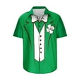 thumbnail image 2 of Tuosodrolic Mens St.Patrick's Day Shirt Irish Clover Print Casual Short Sleeve Hawaiian Button Up Shirts Graphic Tees Top, 2 of 4