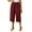 Burgundy, variant on Wyobmus Women's Capri Pants Linen Drawstring Waist Capris Solid Color Casual Summer Loose Straght Fit 3/4 Pants With Side Pockets S-2X Black
