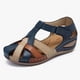 thumbnail image 5 of Sandalias de cuña informales para mujer con punta redonda retro de verano de talla grande a juego Wmkox8yii sa3958, 5 of 5