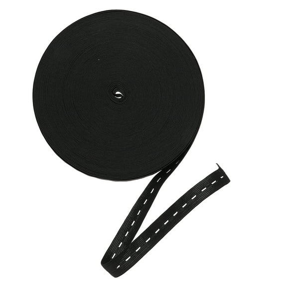 1 Roll Flat Stretch Elastic Band with Buttonholes for Sewing Waistbands, Adjustable Waist Elastic Spool for Clothing