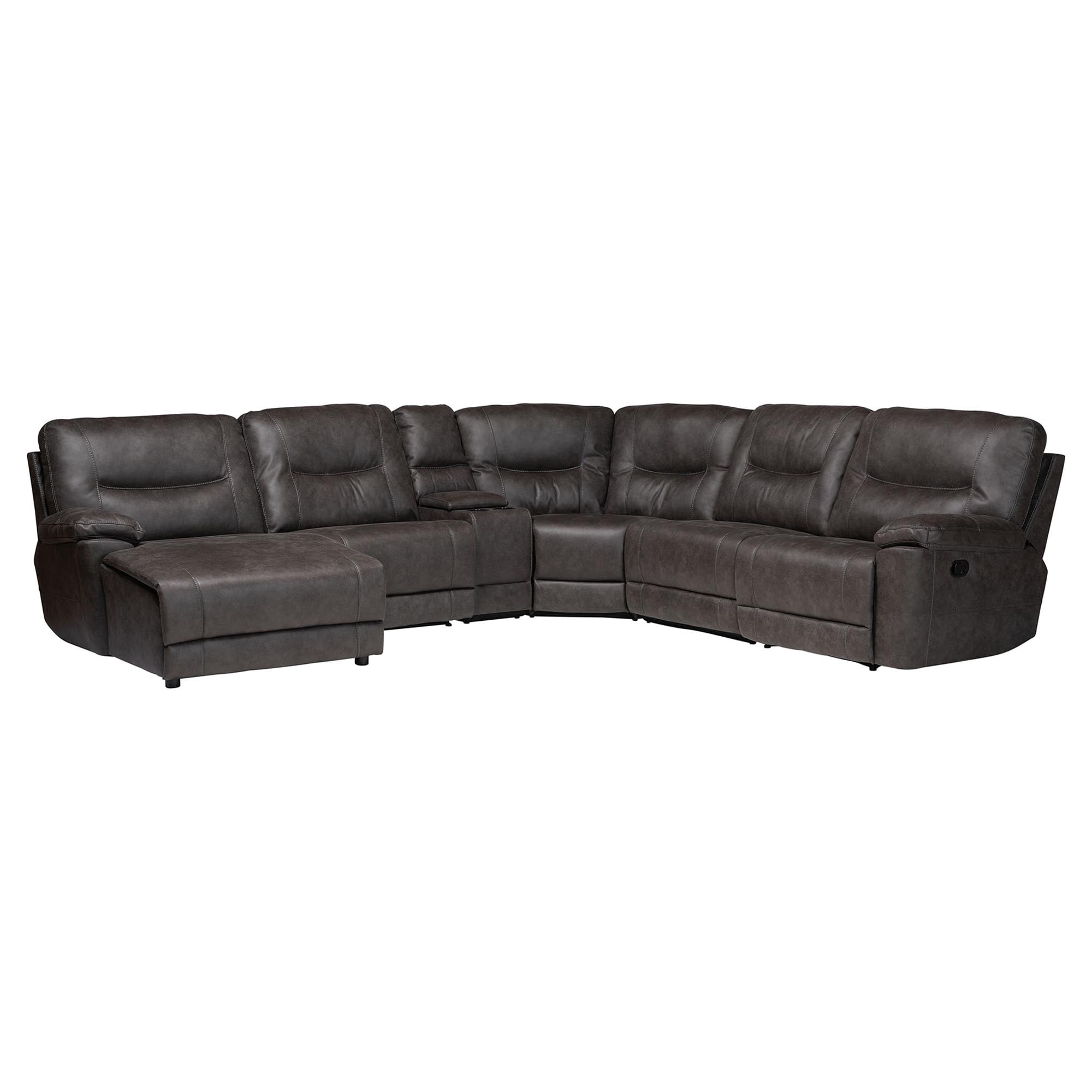 Baxton Studio Mistral Modern Modular Sofa, 6-Piece, Charcoal Grey