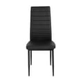 thumbnail image 1 of 4 PCS Dining Side Chairs PU Leather Elegant Design Home Kitchen Furniture, Padded Seat High Back Design Dining Chairs Set (Black), 1 of 8