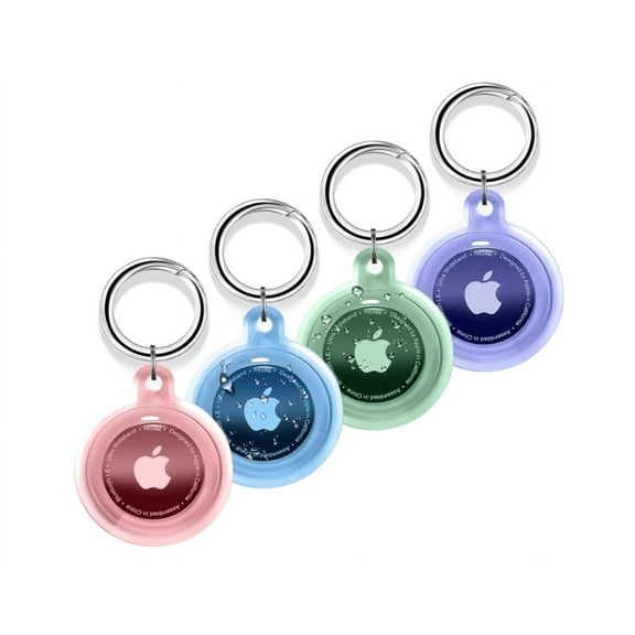 4 Pack Airtag Holder, Air Tag Case with Keychain, Lightweight Anti-Scratch, Easy Installation,Shockproof & Dustproof for GPS Receiver Antenna, Luggage, Keys, Kids, Pet Collar