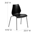 thumbnail image 3 of Stack Chair, Plastic, Black, 17.25" H RUT-288-BK-GG, 3 of 8