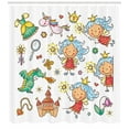 thumbnail image 3 of Ambesonne Shower Curtain, Cartoon Cartoon Motif, 69"Wx84"L, Multicolor, 3 of 3