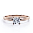 thumbnail image 1 of JeenMata Anillo de Compromiso con Solitario de Moissanita de Talla Cojín de 2 Quilates con Engaste en Garras y Baño de Oro Rosa de 18 K sobre Plata, Certificado, 1 of 7