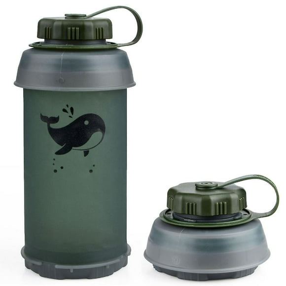 Botella de agua plegable de 750 ml para deportes, ideal para beber agua.