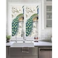 thumbnail image 2 of Window Privacy Film Luxury Peacock Stained Glass Window Film Decorative Sun Block Window Cover Watercolor Vintage Floral Attic Window Clings Static Adhesive Sticker for Bathroom 17.7"x39.3", 2 of 7