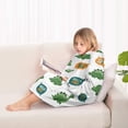 thumbnail image 4 of White Green Dinosaurs Speech Bubbles Pattern Blanket Hoodies for Kids 6-13YR Oversize Wearable Blanket Hoodies for Boys Girls Teens, 4 of 7