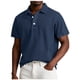 thumbnail image 1 of pstuiky camisetas para hombre, Camiseta informal de manga corta con botones y solapa de color liso para hombre camisetas de hombre l, 1 of 5