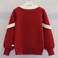 thumbnail image 6 of Winter Girls Bow Knit Sweater Soft Warm Cozy Pullover Top For Toddler And Big Kids Fashion Outerwear Casual Blouse T-Shirts Kids Short Sleeve Crewneck Solid Basic Tees Casual Tops, 6 of 8