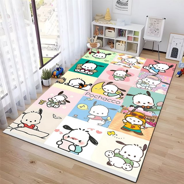 Alfombra para perro Sanrio Pochacco, alfombra para el hogar, sala de estar, dormitorio, sofá, felpudo, decoración de cocina, alfombra antideslizante, accesorios para el hogar