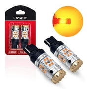 Lasfit 7440 W21W WY21W LED Turn Signal Light Blinker Bulbs with CANBUS Anti Hyper Flash, No Load Resistor Need, Amber Yellow