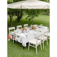 thumbnail image 5 of 52x70 Inch Outdoor Tablecloth with Umbrella Hole Zipper Rectangle Sage Green Eucalyptus Rectangular Tablecloths Outside Waterproof Spring Farmhouse Tulips Leaves Patio Table Cover for Picnic Party, 5 of 8