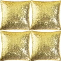 Unique Bargains 4 Pack Sequins Decorative Throw Pillow Cover 18" x 18" Gold