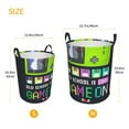 thumbnail image 5 of ZNDUO Laundry Basket, Round Laundry Storage Basket, Waterproof Laundry Hamper with Handles, Medium Size - Gamer Black Gamepad Pattern, 5 of 8