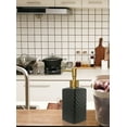 thumbnail image 5 of ABCISI Soap Dispenser, Retro Black Square Lotion Dispenser, Refillable Countertop Ceramic Hand Soap Dispenser, Dish Soap Dispenser for Kitchen 350ml(Relief Black Square Bottle), 5 of 12