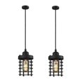 thumbnail image 1 of 2 Pack Single Head Iron Bar Restaurant Bedroom Staircase Industrial Circle Chandelier, Bulbs Included, 1 of 5