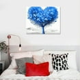 thumbnail image 4 of Nawypu Artsbay Heart Shaped Tree Canvas Painting Blue Romantic Love Tree Picture Print Black and White Horizon Wall Art Gallery Wrapped Artwork Home Decor Framed for Living Room Kitchen Decoration, 4 of 4