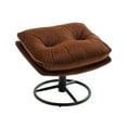 thumbnail image 5 of Modern Accent Chair with Ottoman, Upholstered Velvet Swivel Lounge Armchair with Tufted Decor, Comfy Single Sofa with Metal Base for Living Room Bedroom Reading, Brown, 5 of 9
