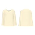 thumbnail image 5 of Women's Long Sleeve Cotton Linen Shirts 2026 Casual Heart V Neck Shirts Loose Vintage Boho Tops Beach Vacation Outfits, 5 of 6