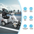 thumbnail image 4 of Xlluproid 800W All Terrain Mobility Scooter for Seniors Adults - 500LBS Capacity 4 Wheel Heavy Duty Handicap Scooter w/Charger Remote,Silver, 4 of 9