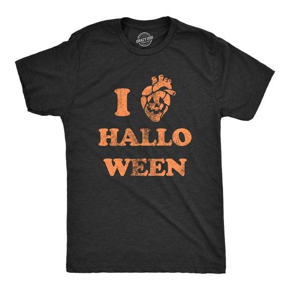 Mens I Heart Halloween T Shirt Funny Spooky Pumpkin Hollows Eve Lovers Tee for Guys Graphic Tees