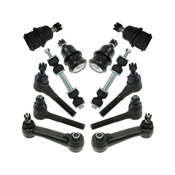 Front Ball Joint Sway Bar Link Tie Rod End Kit 12 Piece - Compatible with 1999 - 2000 Dodge Ram 2500 Van