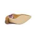 thumbnail image 3 of BLISSFUL STEP Women's Pointed Toe Plaid Block Heels Ankle Boots Brown 9, 3 of 8