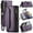 Purple, variant on Crossbody for Samsung Galaxy A25 5G Case Wallet【RFID Blocking】with 10-Card Holder Zipper Bills Slot, Soft PU Leather Magnetic Shoulder Wrist Strap for Samsung Galaxy A25 5G Wallet Case Women