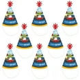 thumbnail image 6 of Big Dot of Happiness Cars, Trains, and Airplanes - Cone Happy Birthday Party Hats for Kids and Adults - Set of 8 (Standard Size), 6 of 7