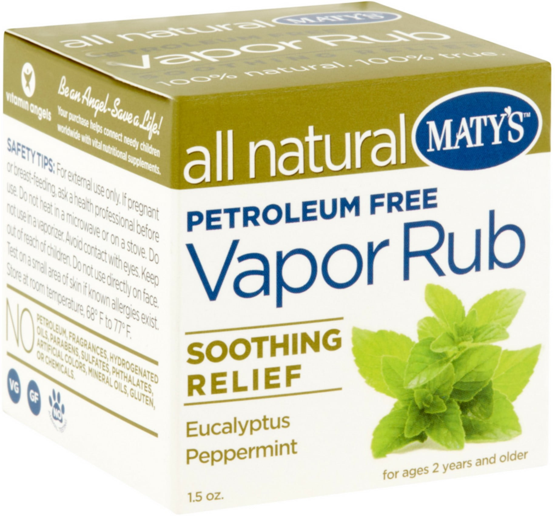 6 Pack Maty's All Natural Vapor Rub Soothing Relief 1.50 oz