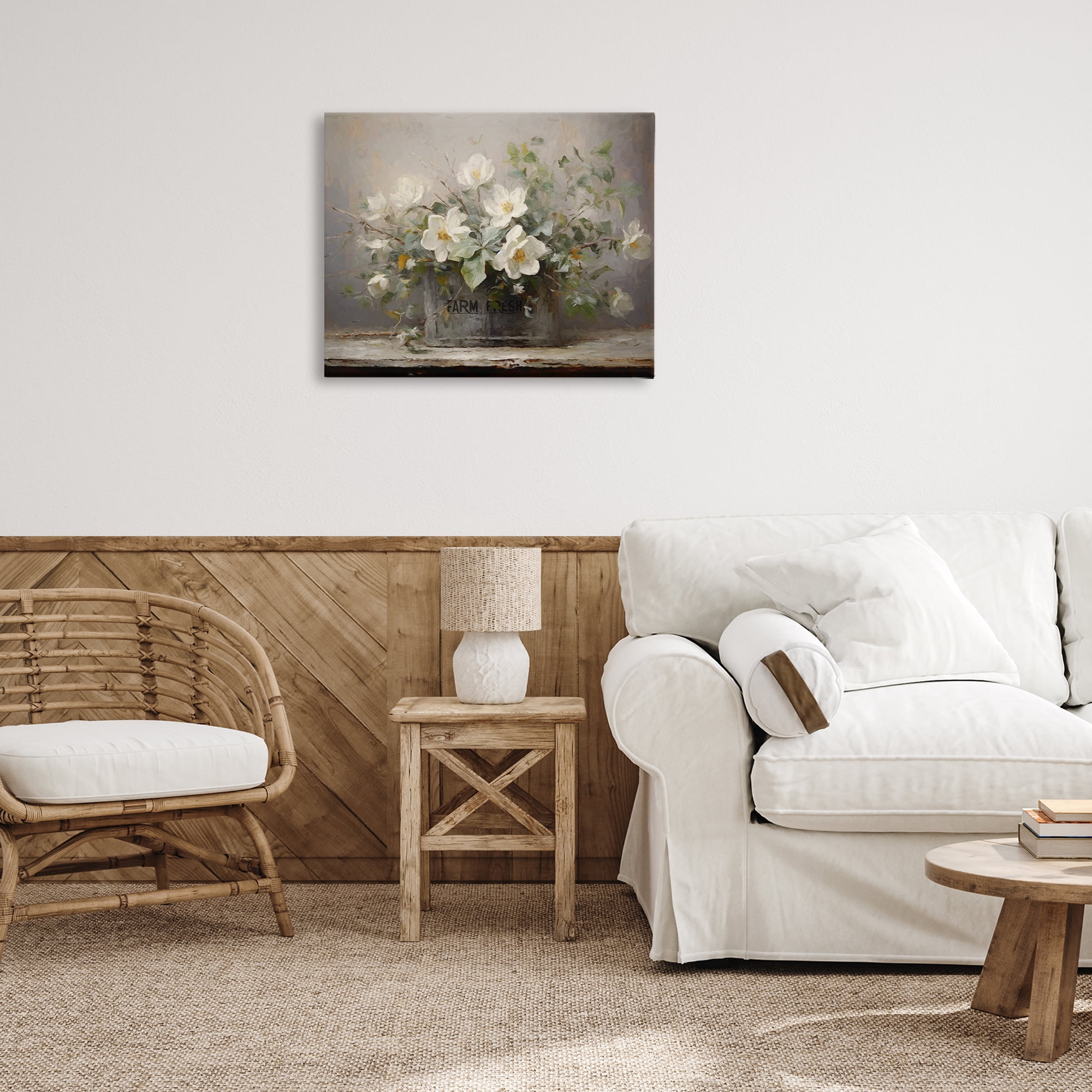 Stupell Industries Country Farm Florals Botanical & Floral Painting Gallery Wrapped Canvas Art Print Wall Art, 30 x 24