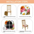 thumbnail image 4 of Pioneer Flower Seat Covers for Dining Room Chairs Set Of 4,Stretch Printed Washable Chair Seat Cover with Elastic Ties and Button,Removable Waterproof Couch Cushion Covers, 4 of 6