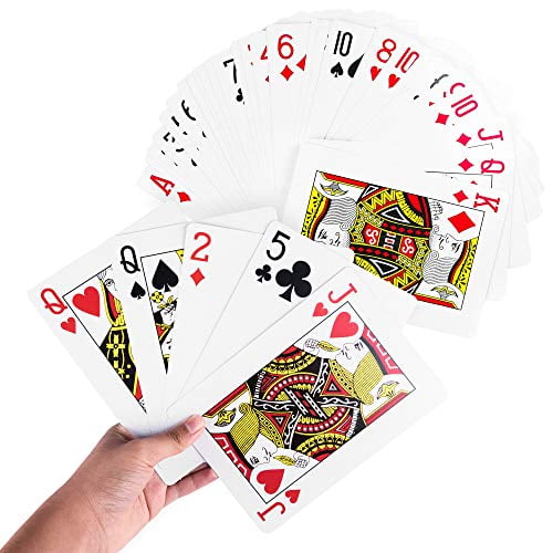 2 Jokers Set of 52 Cards Jumbo 5 X 7 Large Playing Cards Novelty Giant Gift 