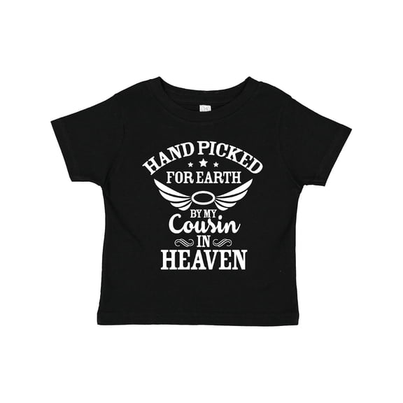 Inktastic Handpicked for Earth by My Cousin in Heaven with Angel Wings Boys or Girls Toddler T-Shirt