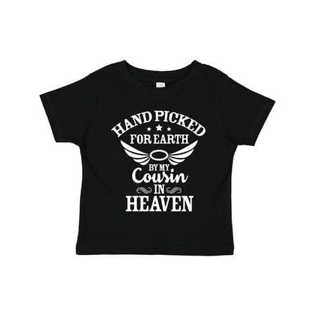 

Inktastic Handpicked for Earth by My Cousin in Heaven with Angel Wings Gift Toddler Boy or Toddler Girl T-Shirt